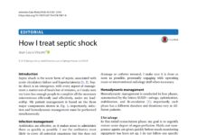 How I treat septic shock (2018) Jean‑Louis Vincent