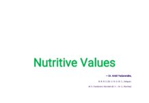 Nutritive Values (2018) Dr. Ankit Yadavendra