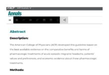 Pharmacologic Treatments of Acute Episodic Migraine Headache – Clinical Guideline () American College of Physicians (ACP)