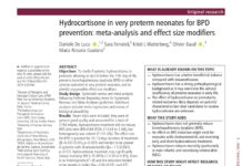 Hydrocortisone in very preterm neonates for BPD prevention – Meta-analysis and effect size modifiers (2024) Daniele De Luca