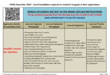 FMGE December 2024 – List of Candidates required to resubmit image(s) in their applications – Images Uploaded Are Not As Per Image Upload Instructions (2024) National Board of Examinations in Medical Sciences (NBEMS)