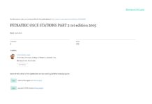 PEDIATRIC OSCE STATIONS – WITH SYNOPSIS OF HISTORY TAKING & PHYSICAL EXAMINTION IN PAEDIATRICS PART 2 (2015) Zuhair M Almusawi