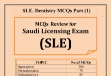 MCQs Review for Saudi Licensing Exam (SLE) – Dentistry MCQs Part (1) (2023) Ahmad AL-Aouni