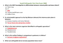 Saudi Orthopedic Part One Exam Review – Compilation of Past Examination Questions and Answers (2020) Saud Almaslmani