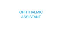 Ophthalmic Assistant (2013) PK Mukherjee