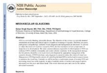 NEOVASCULAR GLAUCOMA (2007) Sohan Singh Hayreh