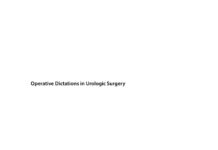 Operative Dictations in Urologic Surgery (2019) Noel A. Armenakas, M.D.