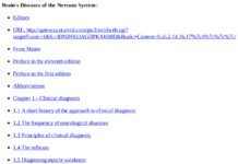 Brain’s Diseases of the Nervous System (2009) Editors