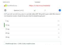 PassMedicine Question Bank – Palliative Care Prescribing and Pain Management (2024) PassMedicine