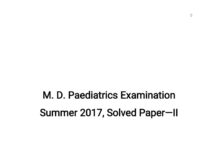 M.D. Paediatrics Examination, Summer 2017, Solved Paper II – Neonatology and Social Sciences related to Paediatrics (2017) Dr. Ankit Yadavendra