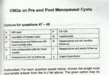 EMQS on Pre and Post Menopausal Cysts – Essential Revision Questions for Obstetrics and Gynecology (2019) Sinha
