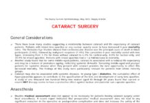 CATARACT SURGERY – General Considerations (2003) Magdy A Nofal