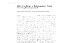 Refractive changes in diabetic patients during intensive glycaemic control (2001) Fumiki Okamoto