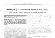 Keratoplasty in Patients With Intellectual Disability (2014) Barbara Koller